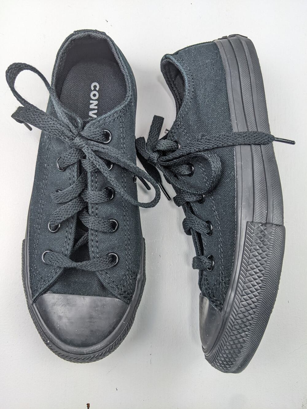 Converse Black on Black Sneakers - Youth 1